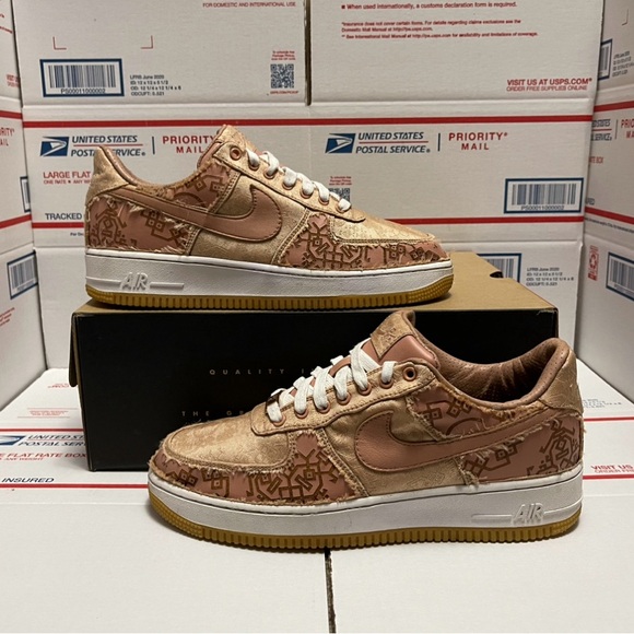 CLOT X Nike Air Force 1 Low “Rose Gold Silk” - Picture 7 of 7
